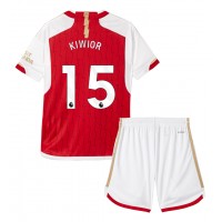 Camiseta Arsenal Jakub Kiwior #15 Primera Equipación Replica 2023-24 para niños mangas cortas (+ Pantalones cortos)